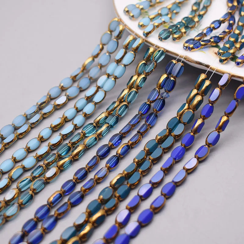 4x7mm Gold Plated Glass Spacer Beads – Briolette Crystal Beads for Jewelry DIY