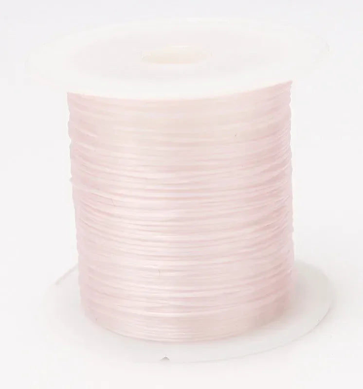 Spool of pink thread on a white background