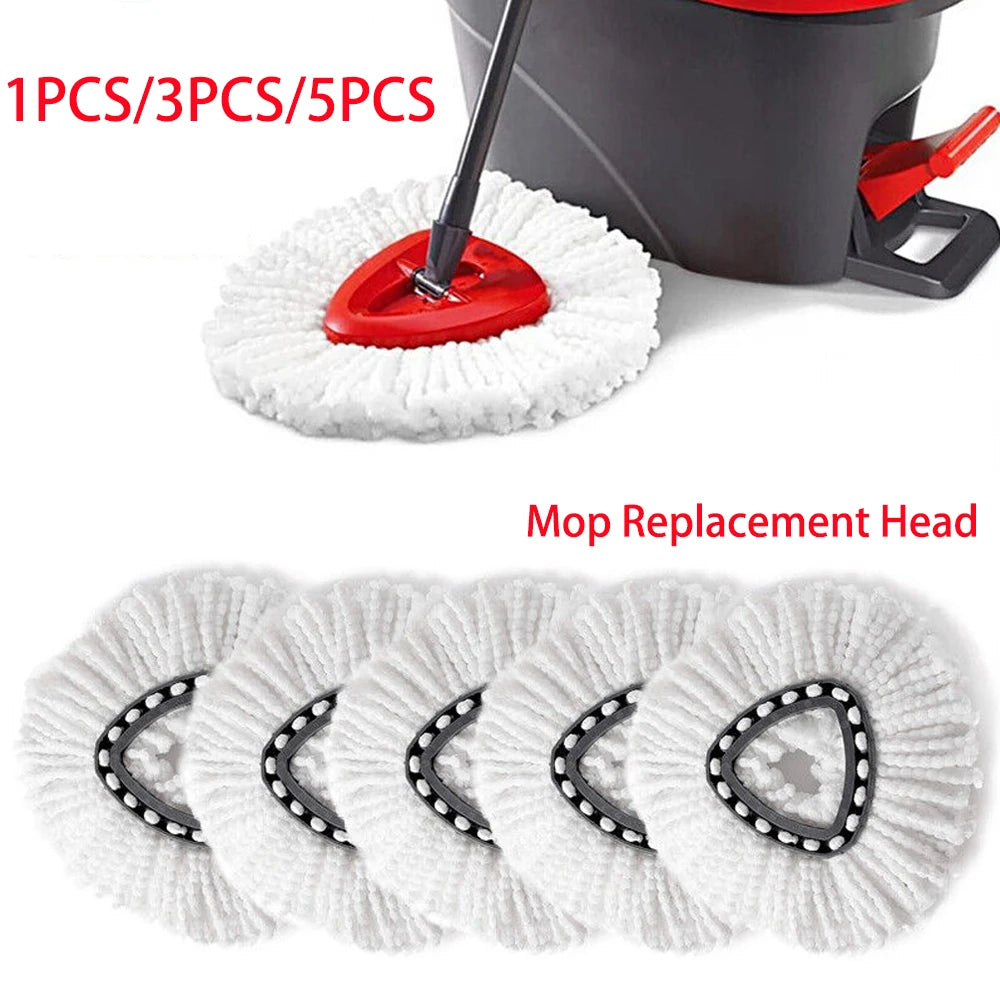 Microfiber Spin Mop Head Replacement – 360° Easy Wring Cleaning Refill