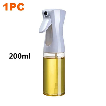 Spray bottle with oil, labeled '1PC' and '200ml', on a white background