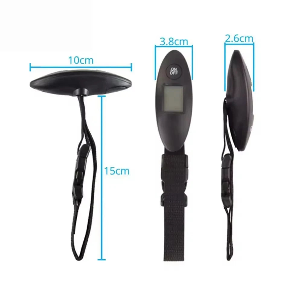 Black digital lanyard with measurements on a white background