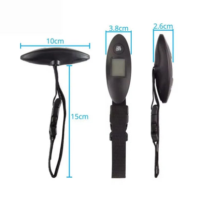 Black digital lanyard with measurements on a white background
