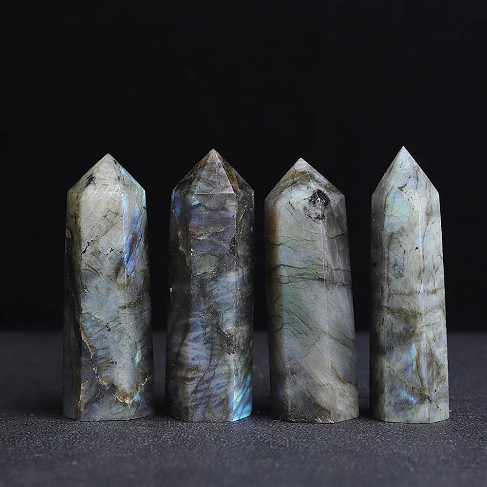 Natural Crystal Obelisk Wand – Rose Quartz & Amethyst for Healing & Decor