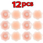 12 silicone gel pads for chest support on a white background, labeled with '12 pcs' in red text.