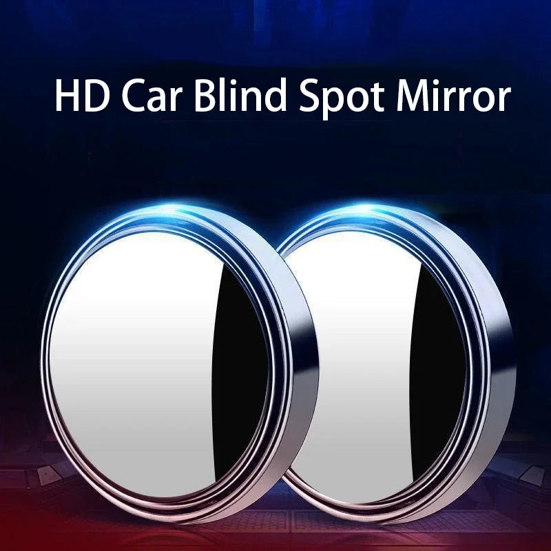 HD Car Blind Spot Mirror with metallic finish on a dark background