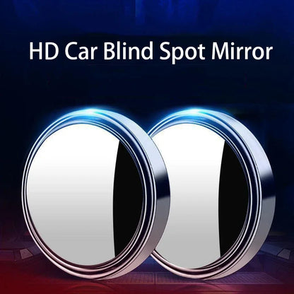 HD Car Blind Spot Mirror with metallic finish on a dark background