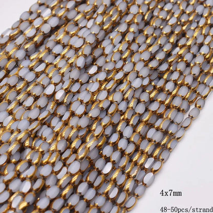 4x7mm Gold Plated Glass Spacer Beads – Briolette Crystal Beads for Jewelry DIY