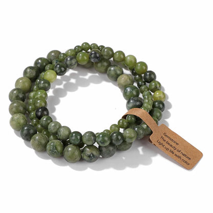 3pcs Natural Stone Beads Bracelet Set for Women & Men - Agates & Quartz