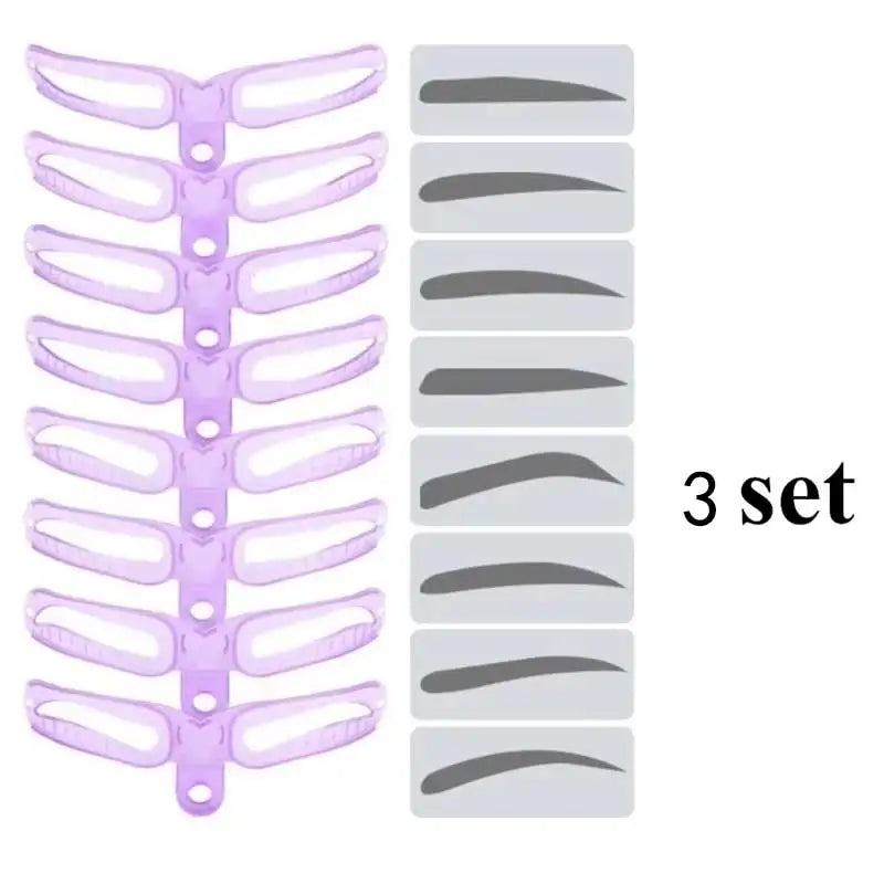 8-in-1 Reusable Eyebrow Stencil Set – Brow Stamp Template & Makeup Tools