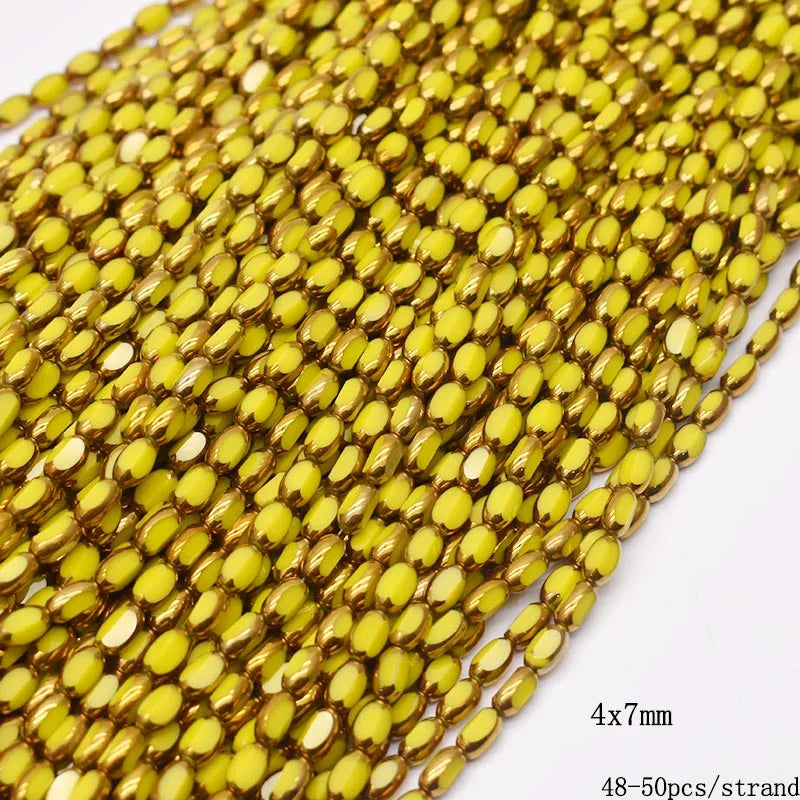 4x7mm Gold Plated Glass Spacer Beads – Briolette Crystal Beads for Jewelry DIY