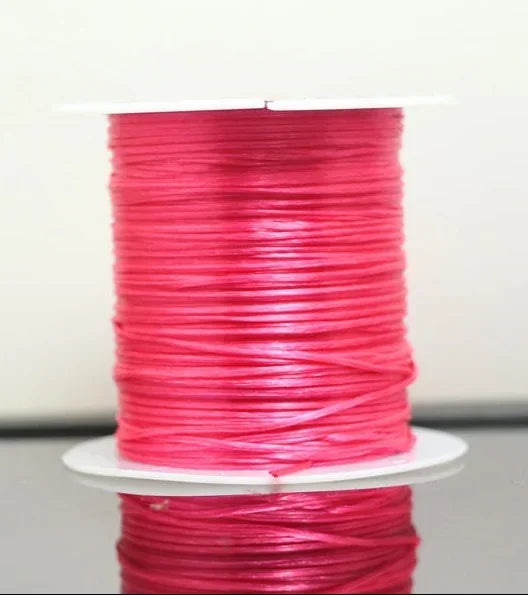 Spool of pink thread on a white background