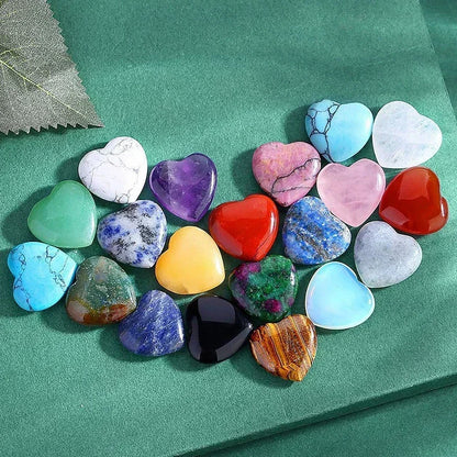 Heart-Shaped Natural Crystal Healing Stones – Amethyst & Agate Gravel
