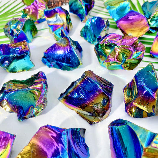Aura Obsidian Natural Raw Crystal Stone – Healing Energy for Home & Gifts