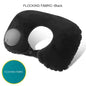 Black flocking fabric neck pillow on a white background