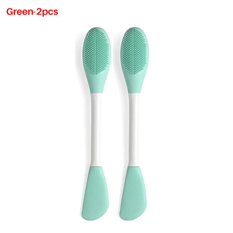 Silicone Face Brush Set – Double-Head Mask & Exfoliator Skin Care Tools