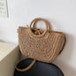 Straw Woven Beach Tote – Handmade Summer Bucket Bag for Women