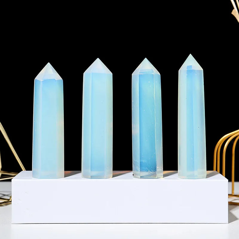 Natural Crystal Obelisk Wand – Rose Quartz & Amethyst for Healing & Decor