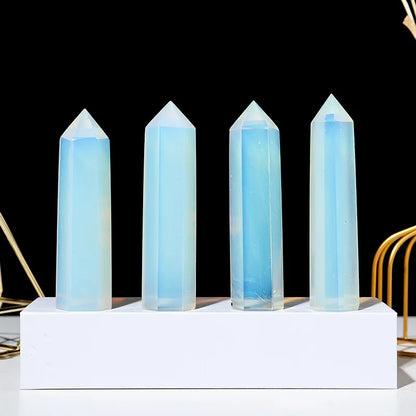 Natural Crystal Obelisk Wand – Rose Quartz & Amethyst for Healing & Decor
