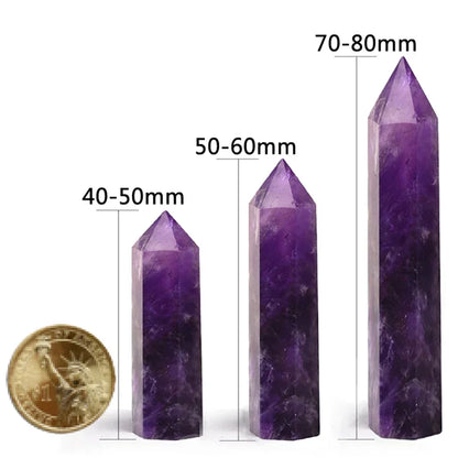 Natural Crystal Obelisk Wand – Rose Quartz & Amethyst for Healing & Decor