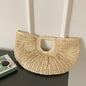 Handmade Straw Half-Moon Tote – Summer Beach Handbag for Women