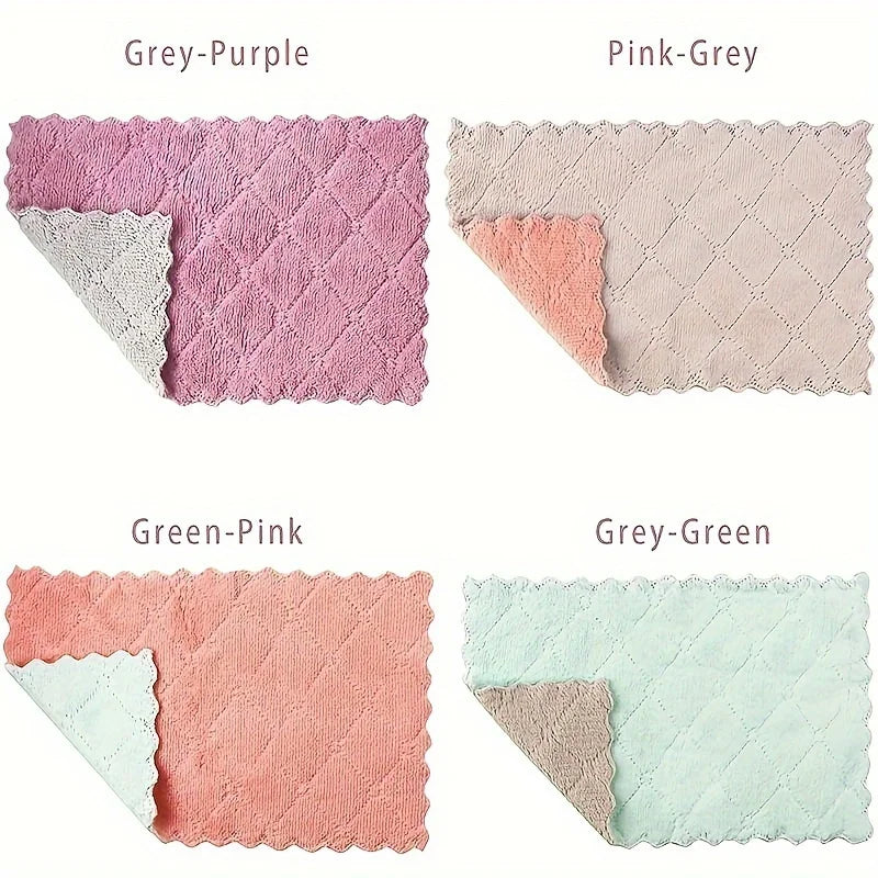 Four fabric swatches in different color combinations on a white background