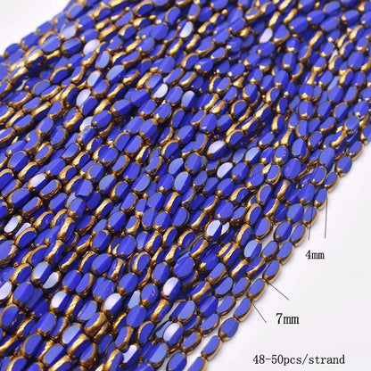 4x7mm Gold Plated Glass Spacer Beads – Briolette Crystal Beads for Jewelry DIY