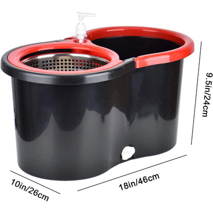 360° Spin Mop and Bucket Set with Wring System – 3 Microfiber Heads