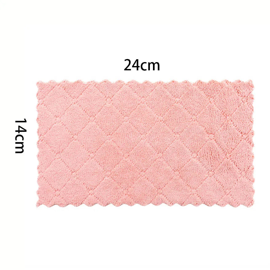 Pink textured mat with dimensions 24cm x 14cm on a white background