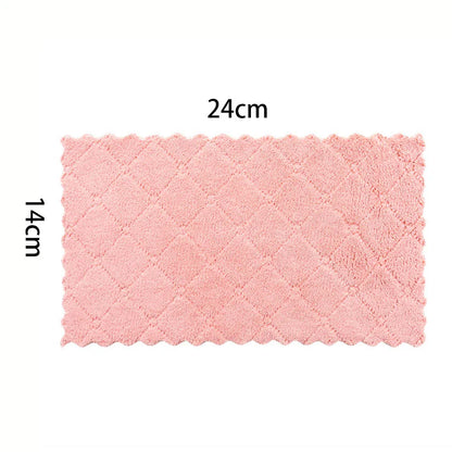 Pink textured mat with dimensions 24cm x 14cm on a white background