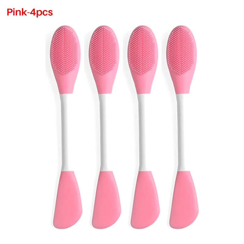 Silicone Face Brush Set – Double-Head Mask & Exfoliator Skin Care Tools