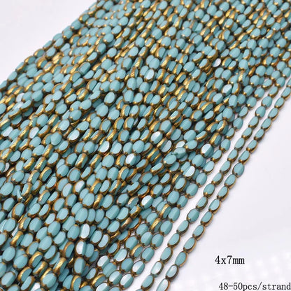 4x7mm Gold Plated Glass Spacer Beads – Briolette Crystal Beads for Jewelry DIY