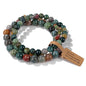 3pcs Natural Stone Beads Bracelet Set for Women & Men - Agates & Quartz