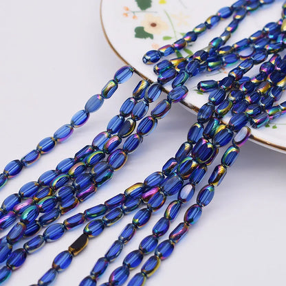 4x7mm Gold Plated Glass Spacer Beads – Briolette Crystal Beads for Jewelry DIY