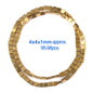 Gold cube beads arranged in a circular pattern on a white background with text indicating size and quantity.