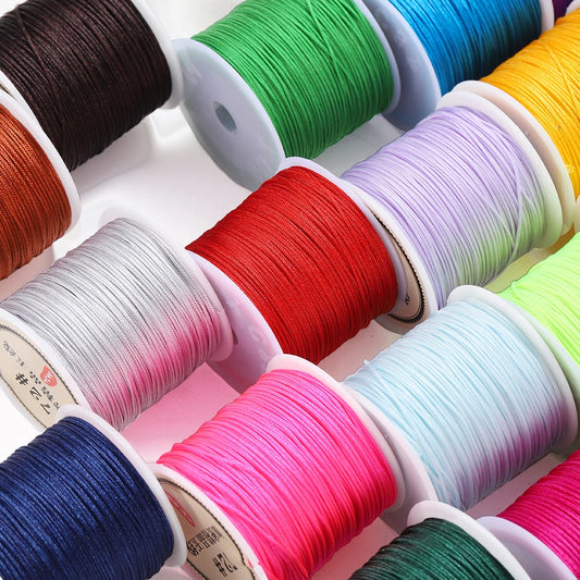 10/50M 0.8mm Nylon Thread Cord for Jewelry Making – DIY Bracelet & Knot String