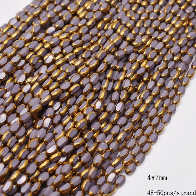 4x7mm Gold Plated Glass Spacer Beads – Briolette Crystal Beads for Jewelry DIY