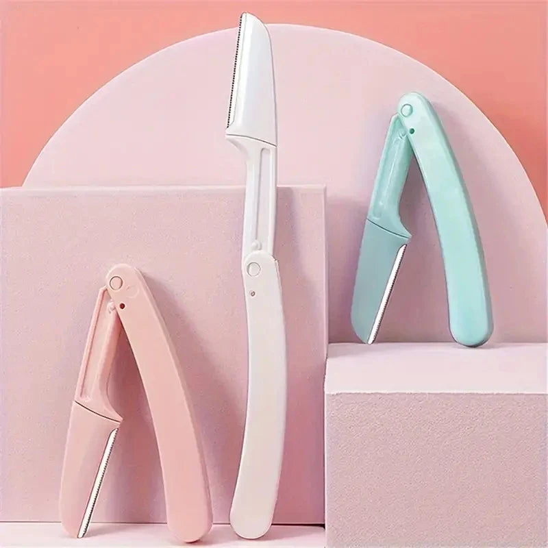 Stainless Steel Eyebrow Trimmer Scissors & Comb Set - Precision Grooming Tool for Men and Women - Effortless Hair Removal
