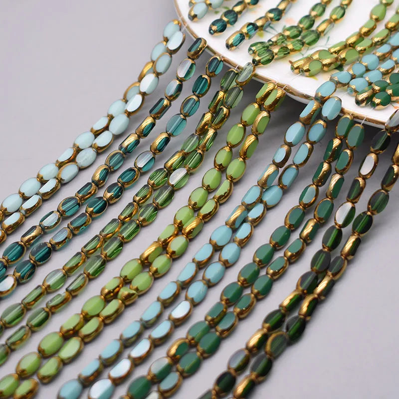 4x7mm Gold Plated Glass Spacer Beads – Briolette Crystal Beads for Jewelry DIY