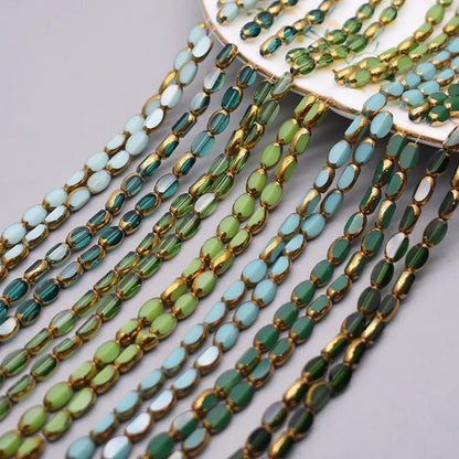 4x7mm Gold Plated Glass Spacer Beads – Briolette Crystal Beads for Jewelry DIY