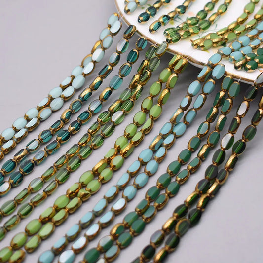 4x7mm Gold Plated Glass Spacer Beads – Briolette Crystal Beads for Jewelry DIY