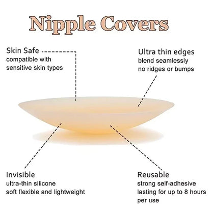 Nipple cover with features highlighted on a white background