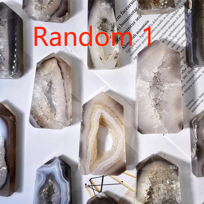 Natural Geode Agate Crystal Point – Healing Gemstone for Home & Office Décor