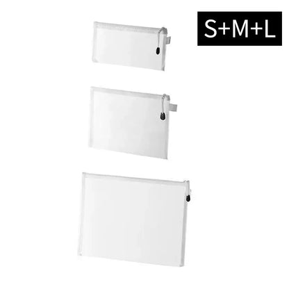 3pcs Mesh Zipper Pouch – A4/A5/A6 Waterproof Storage Bags for School & Office